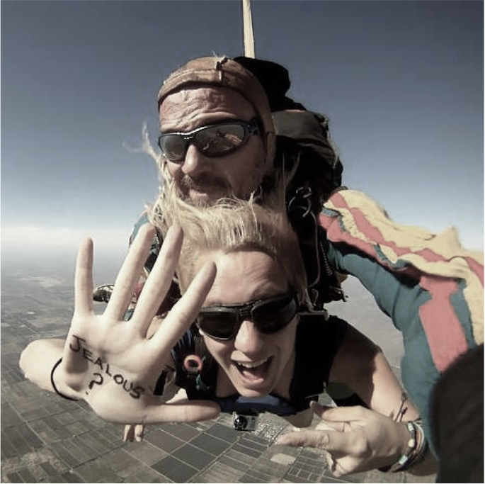 Selfie while skydiving